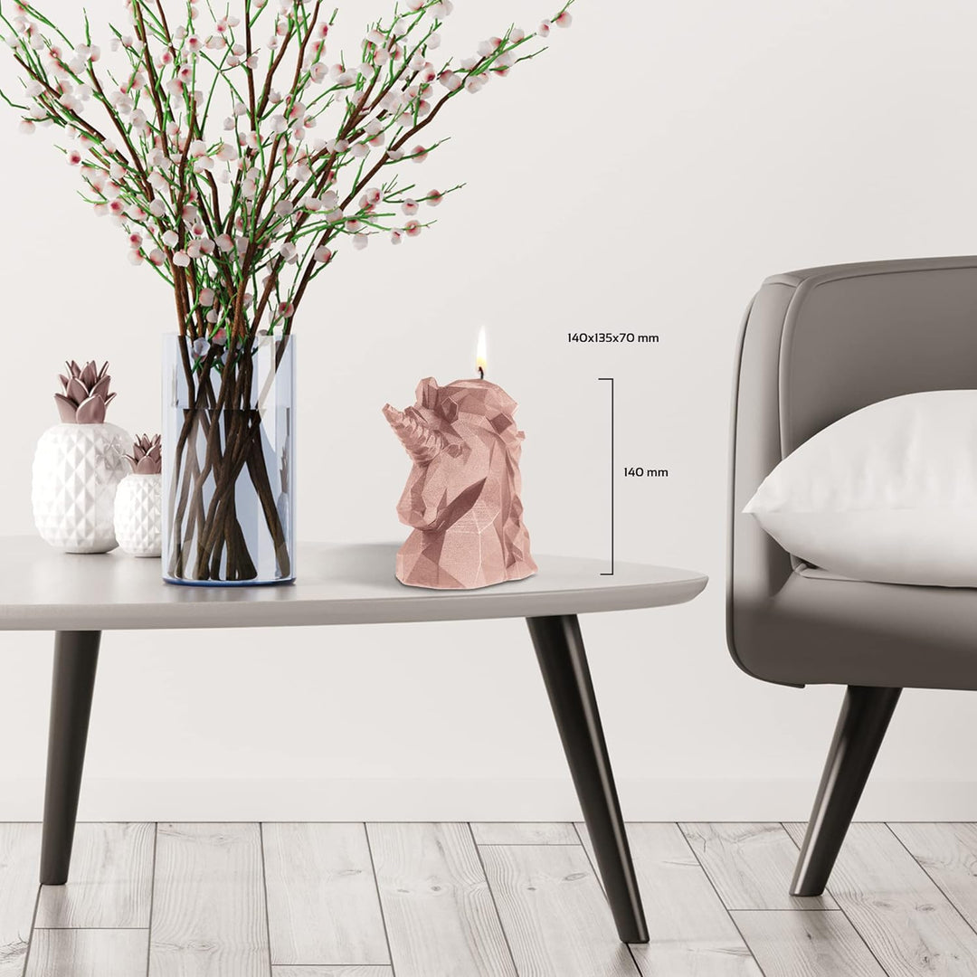 Candellana Handmade Unicorn Low-Poly Kerze Geschenk- Lustig - Dekorative Kerze - Home Décor - Gesche