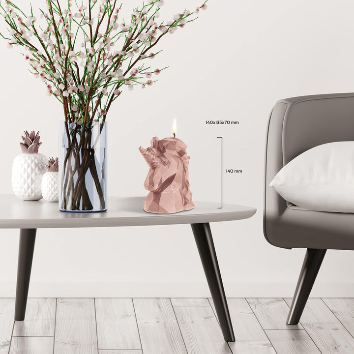 Candellana Handmade Unicorn Low-Poly Kerze Geschenk- Lustig - Dekorative Kerze - Home Décor - Gesche
