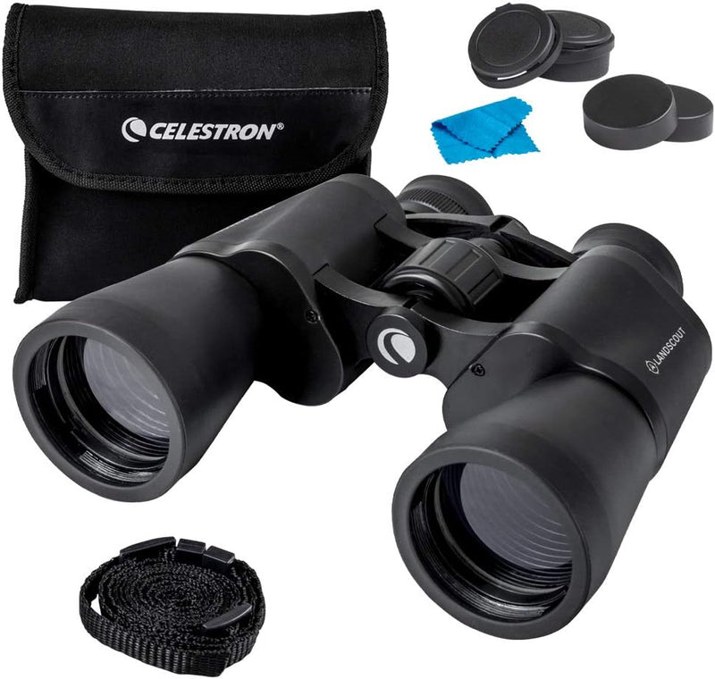 Celestron 72360 LandScout 10 x 50 mm Wasserbeständiges Porroprismenfernglas mit griffiger Gummioberf