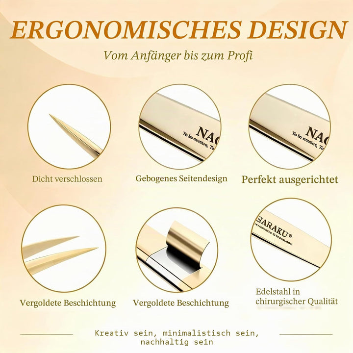 NAGARAKU Wimpernpinzette für Wimpernverlängerung Professionelle Präzisionspinzette Volume Eyelash Ed
