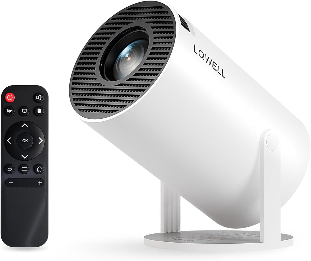 LQWELL® Beamer, Mini Projektor, unterstützt 5G WiFi, BT5.0 mit Android OS, Auto Trapezkorrektur, 220