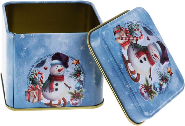 com-four® 12x Keksdose - Blechdose für Weihnachtskekse - weihnachtliche Vorratsdose mit Deckel - Auf