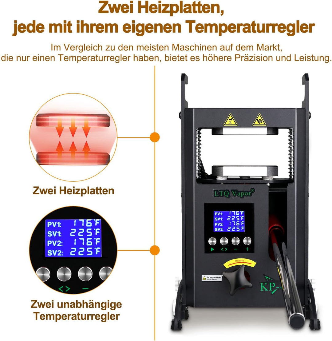 LTQ Vapor Rosin Presse 4 Tonnen Maschine 600 W Kolophonium-Extraktionsmaschine KP-4 für Kolophonium