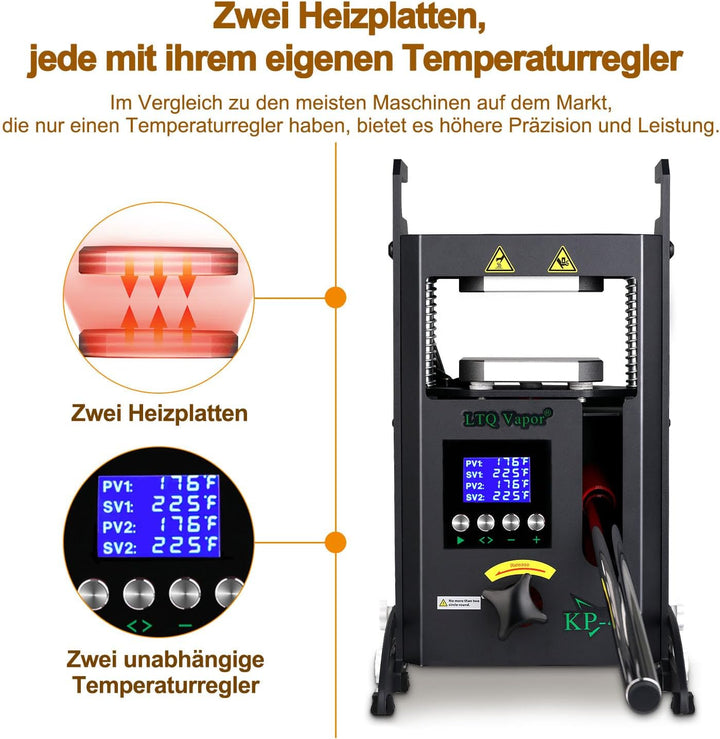 LTQ Vapor Rosin Presse 4 Tonnen Maschine 600 W Kolophonium-Extraktionsmaschine KP-4 für Kolophonium