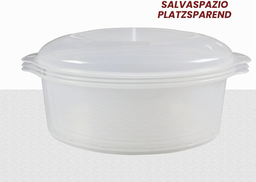 BEPER BC.250 Multi-Dampfgarer 9L, 800 W, Stahl, 3 herausnehmbare Behälter, BPA FREE, Tank 1000 ML, e