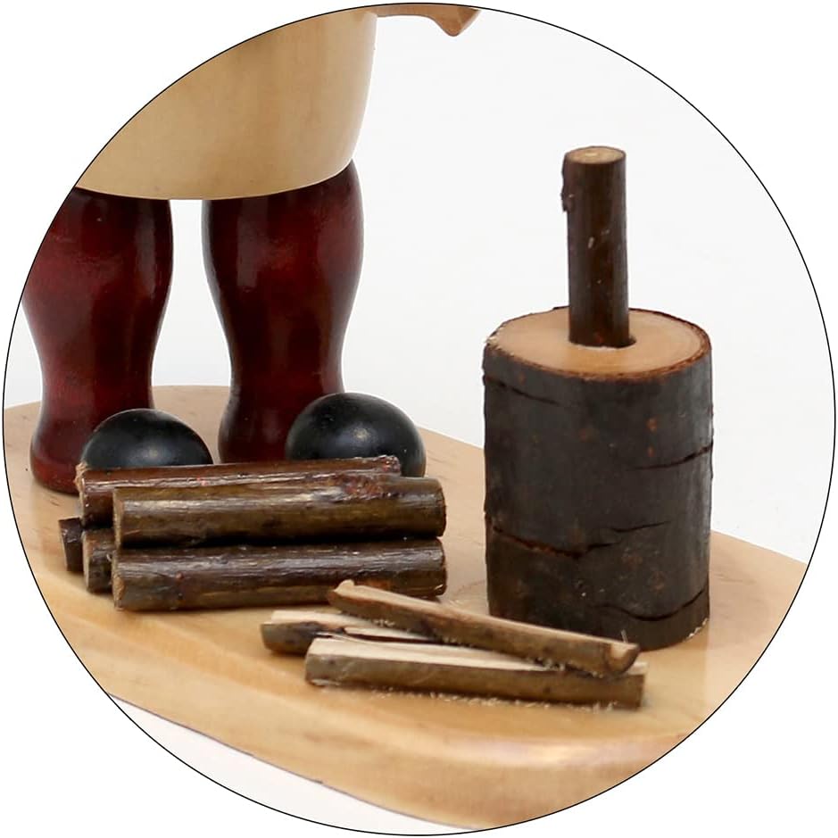 Wichtelstube-Kollektion Holz Räuchermännchen Waldwichtel am Hackstock natürlich traditionel uriger R