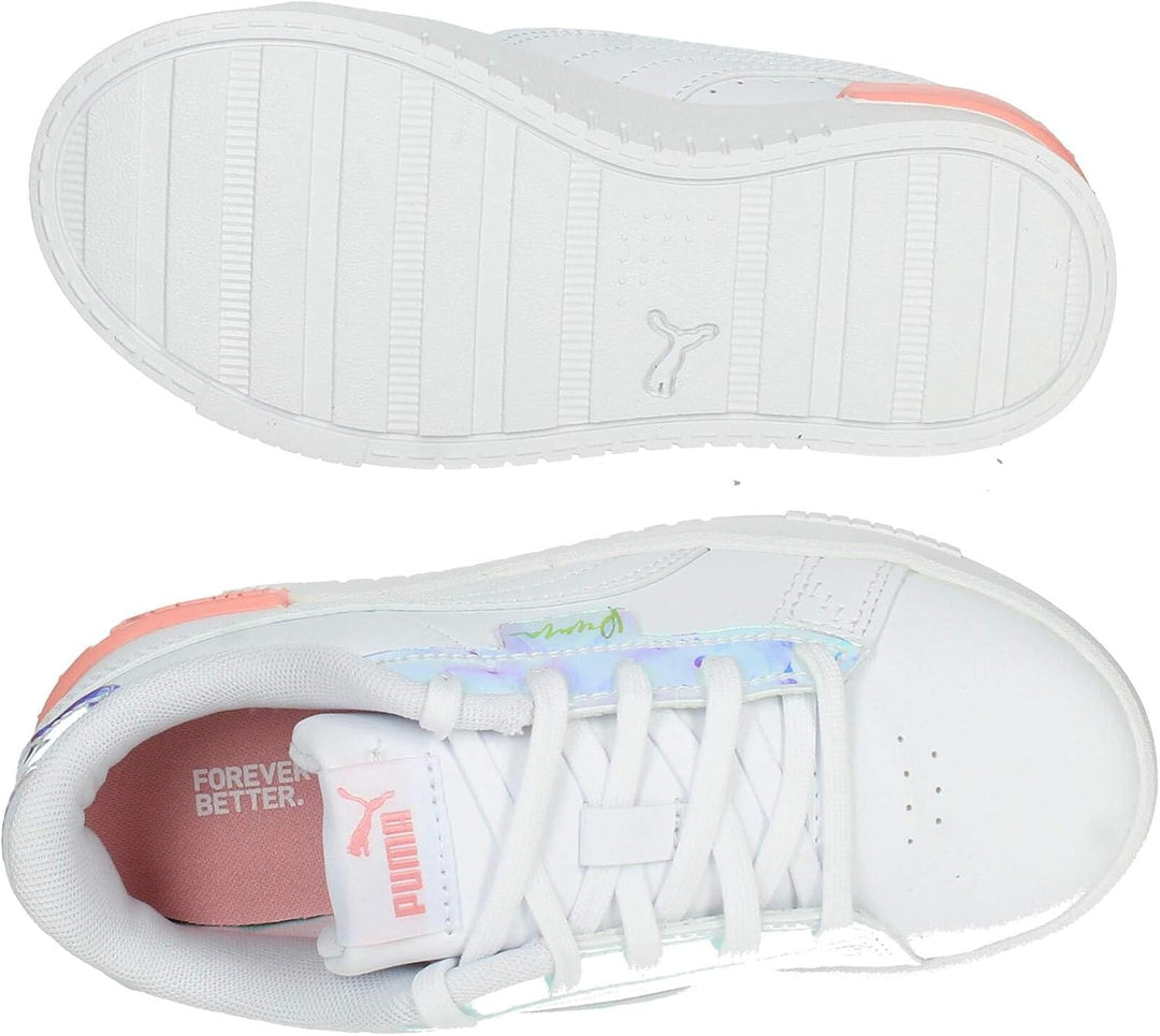 PUMA Mädchen Jada Crystal Wings Ps Sneaker 21 EU Puma White Peach Smoothie Puma Black, 21 EU Puma Wh