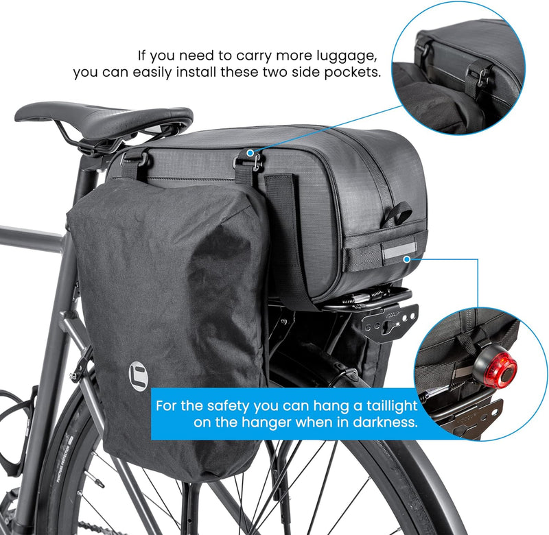 HOMPER Fahrrad Gepäckträgertasche 26 L wasserdichte Fahrradtasche für Gepäckträger, Multifunktionale