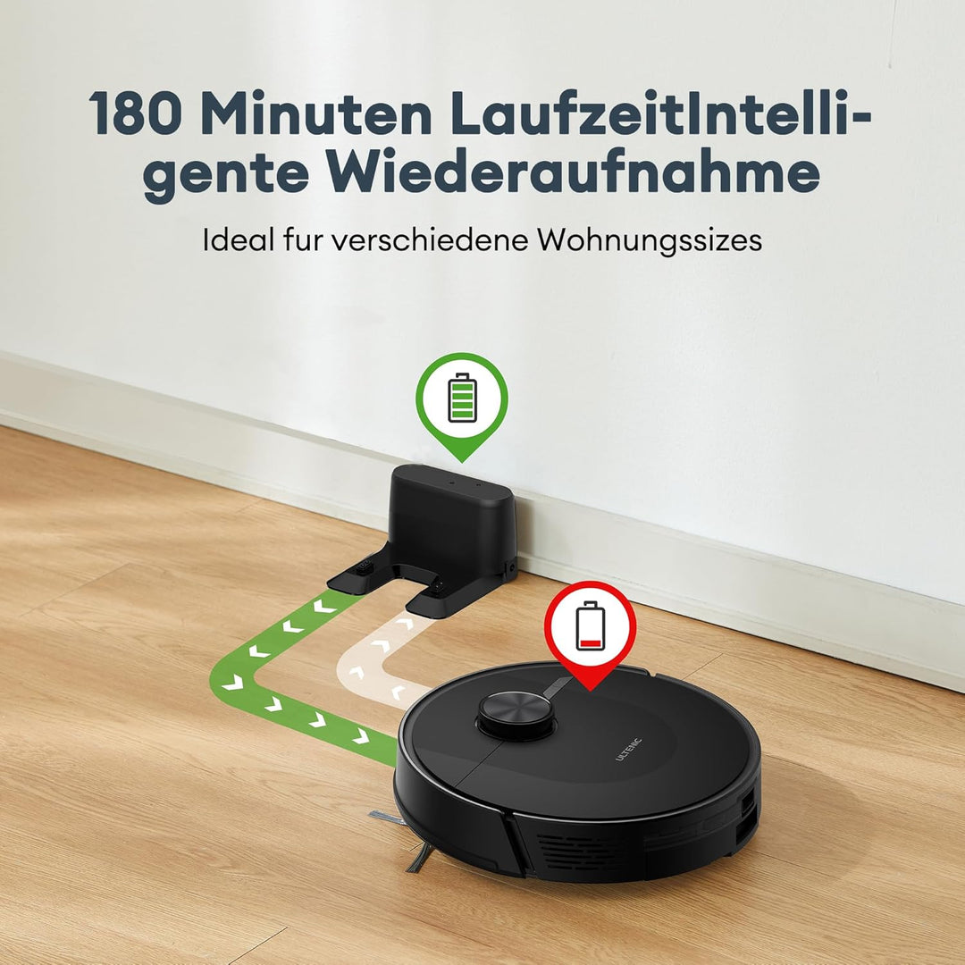 Ultenic Staubsauger Roboter 4000 Pa Saugkraft, 3-in-1 Saug und Wischroboter für Teppich Tierhaare Bö