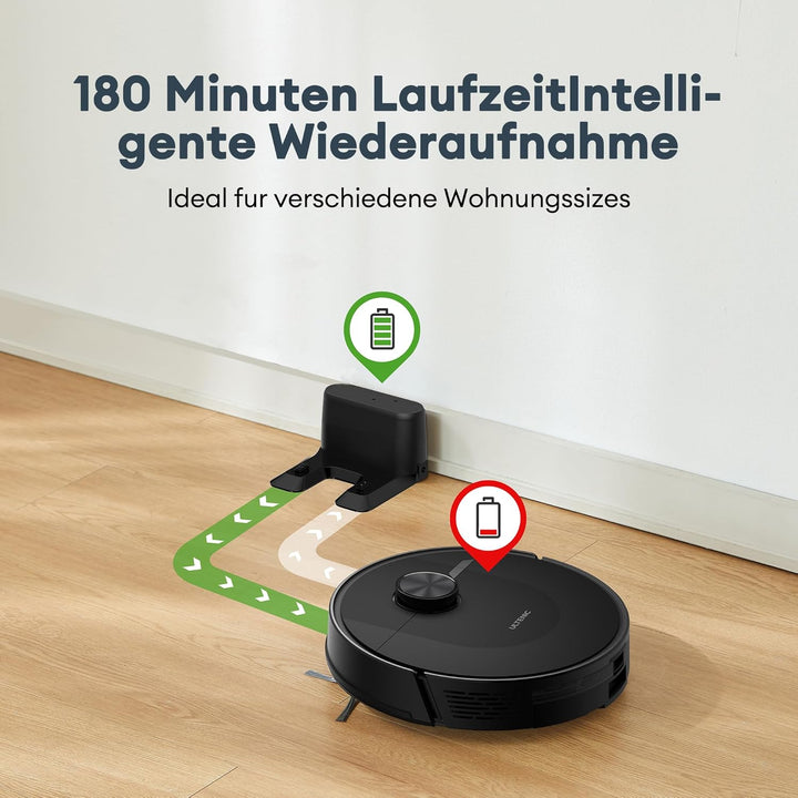 Ultenic Staubsauger Roboter 4000 Pa Saugkraft, 3-in-1 Saug und Wischroboter für Teppich Tierhaare Bö
