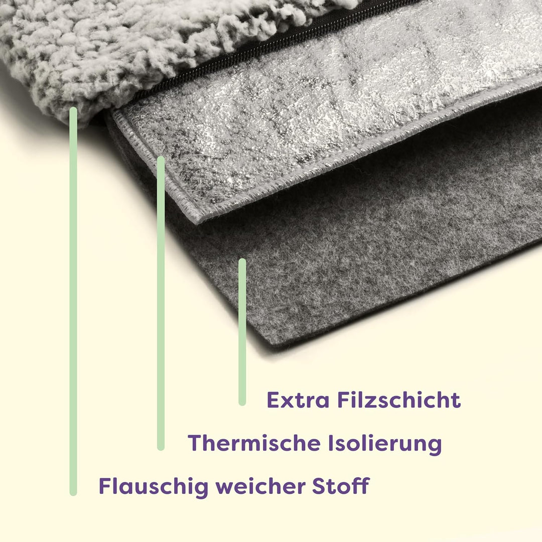 Katzen Fensterliege Fensterbank rutschfest – Selbstwärmende Katzenmatte für Fenster 90x28cm – Weich