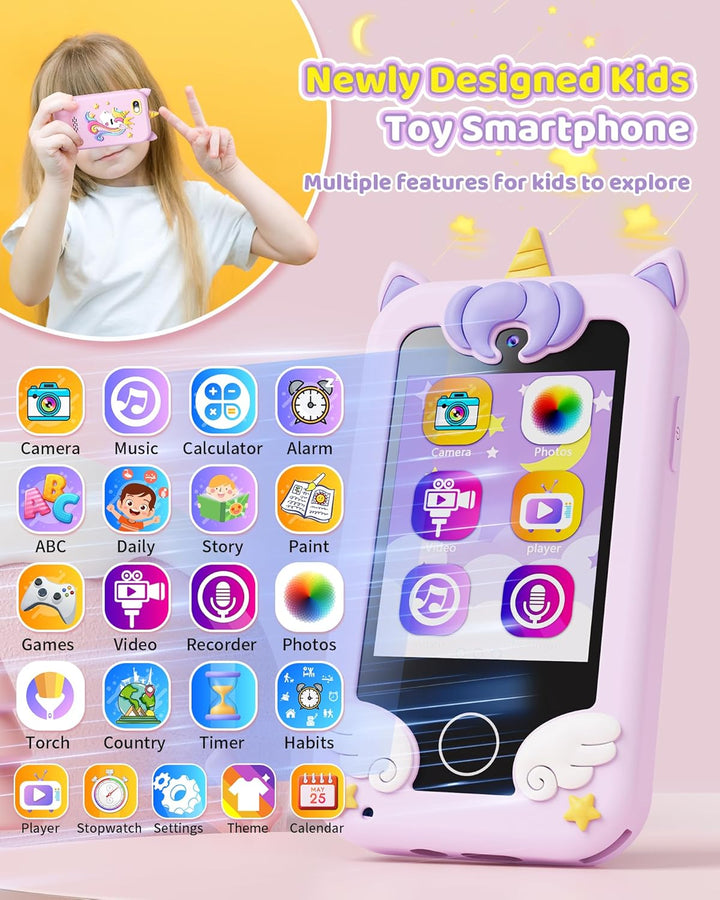 Kinder Handy Smartphone Spielzeug, Einhorn-Geschenke und Spielzeuge für Mädchen und Jungen im Alter