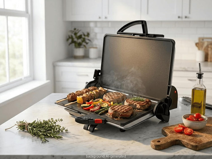 Steba PG 4.4 - BBQ Kontaktgrill - Überbacken - Offen Grillen auf doppelter Fläche - Grillfläche: 2 x
