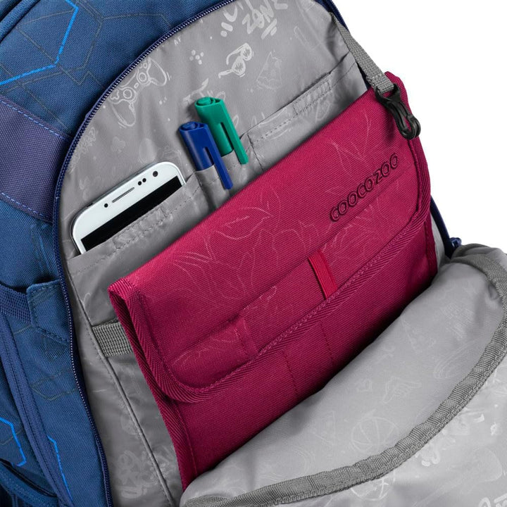 coocazoo MATE Schulrucksack-Set 3tlg inkl. Sporttasche und Schlamperbox Blue Motion, Blue Motion