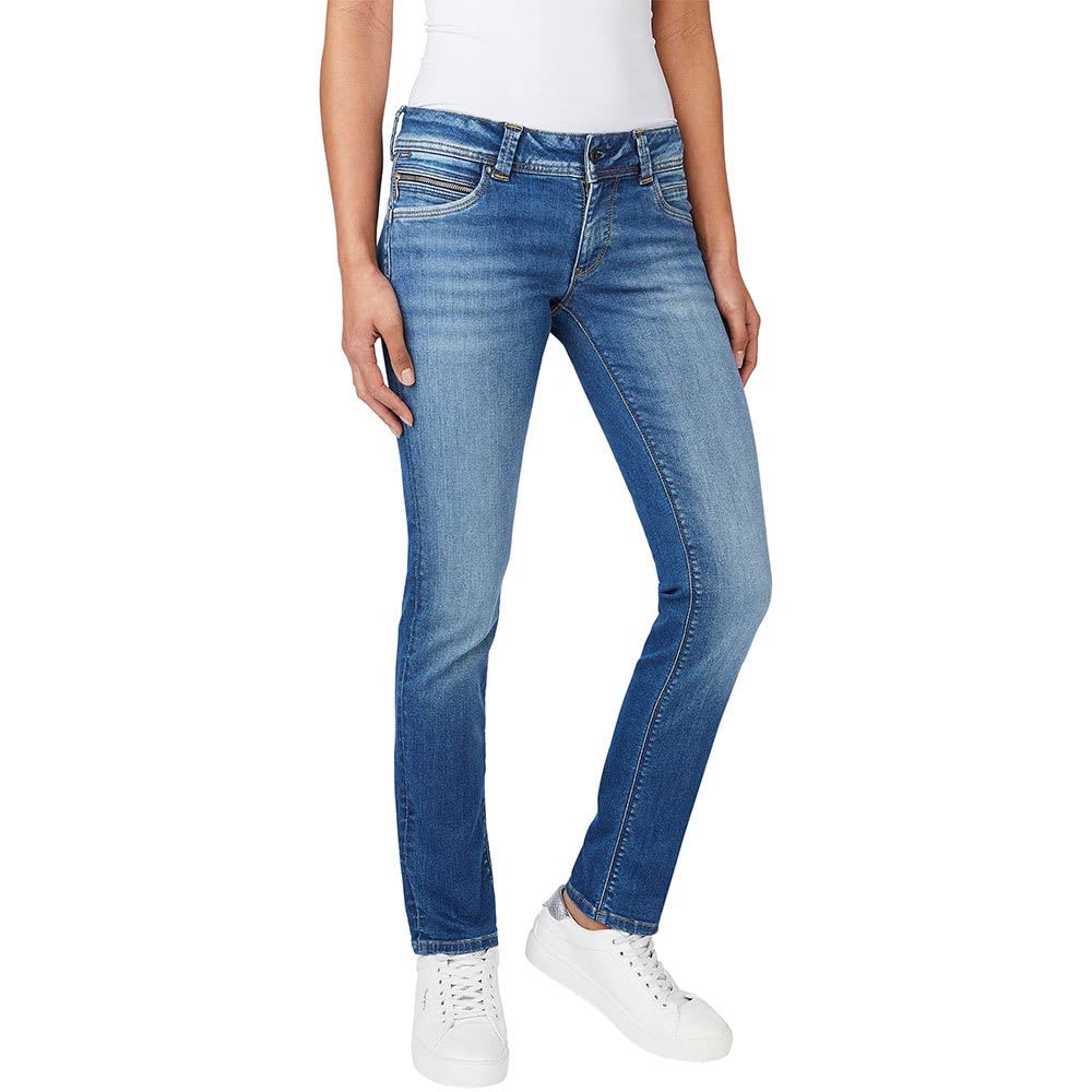 Pepe Jeans Damen Jeans New Brooke 25W / 30L Blue (Denim-gv9), 25W / 30L Blue (Denim-gv9)