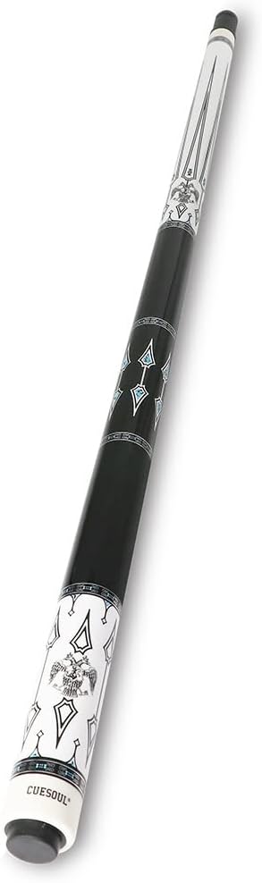 CUESOUL Galaxy 58 Zoll 19 Unzen Billardqueue, 13 mm Spitzen Weiss CSPC-GX-3, Weiss CSPC-GX-3