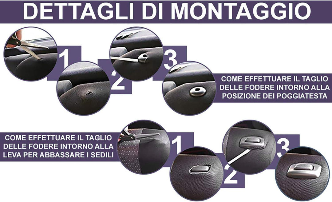 Lupex Shop 108 _ N. Bs Sitzbezüge Auto, Schwarz/Dunkelblau