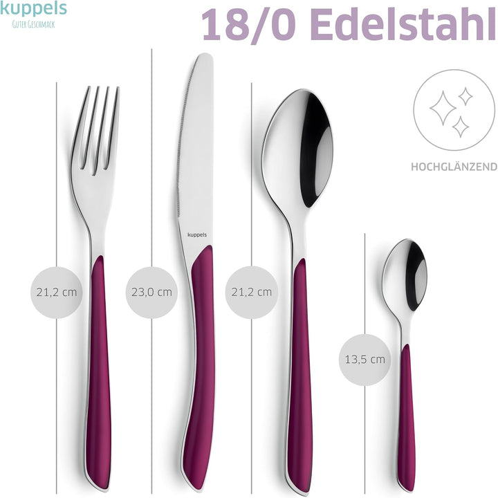 Kuppels Prisma Besteck Set für 6 Personen aus Edelstahl poliert | Besteckset 24-teilig | Hochwertige