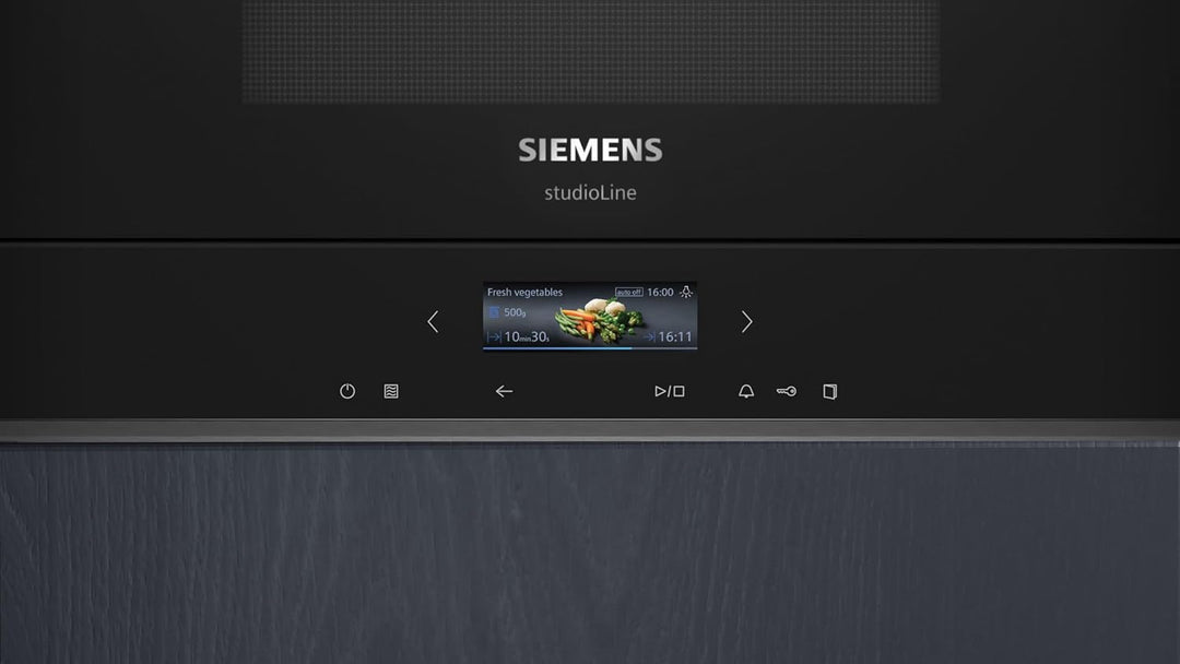 Siemens BE732L1B1 iQ700 Einbau-Mikrowelle, Schwarz, cookControl10 - Automatikprogramme, humidClean P
