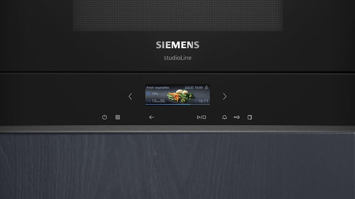 Siemens BE732L1B1 iQ700 Einbau-Mikrowelle, Schwarz, cookControl10 - Automatikprogramme, humidClean P