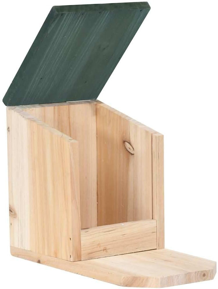 Eichhörnchen Futterhäuser 4 STK. aus Tannenholz mit Klappdach und PVC Schutz, Futterstation für Gart