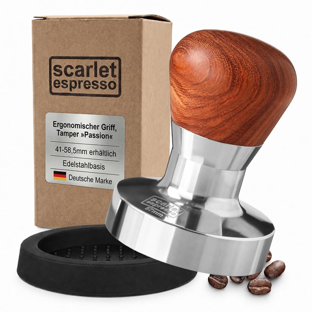 scarlet espresso | Tamper »Passion« für Barista; mit ergonomischem PVC- oder Edelholzgriff nach Wahl