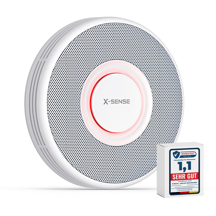 X-Sense Smarter Rauchmelder WLAN mit Sprachausgabe und 17 Standorten, Feuermelder, Rauchmelder verne