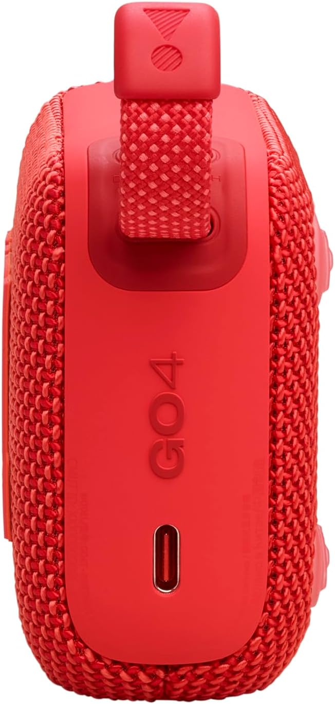 JBL Go 4 in Rot – Tragbare Bluetooth-Lautsprecher-Box mit JBL Pro Sound, tiefem Bass und Playtime-Bo