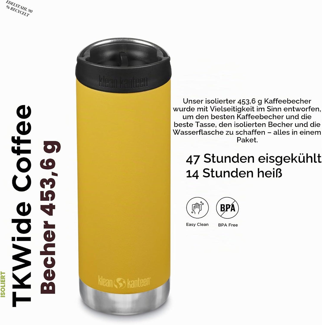 KleanKanteen Herren TKWide VI Trinkflasche, Marigold, One Size Einheitsgrösse Marigold, Einheitsgrös
