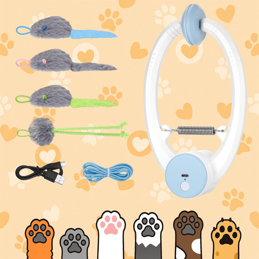 Kssvzz Katzenspielzeug Türrahmen Elektrisch, Interaktives Katzenspielzeug USB Wiederaufladbar, Hänge