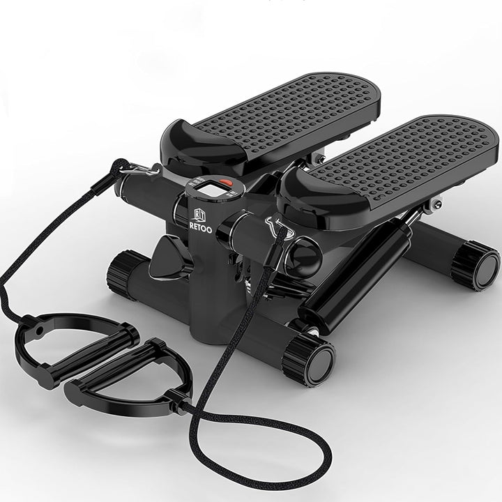 Retoo Stepper für Zuhause mit LCD Display & Widerstandsbändern, Stepper bis 100 kg, Ganzkörpertraini
