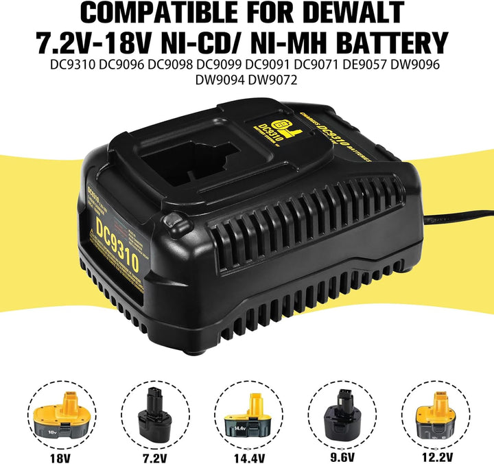 Akku-Schnellladegerät/Akkuladegerät Für Dewalt DC9310 Ladegerät 7.2V-18V NI-CD NI-MH DW9057 DC9071 D