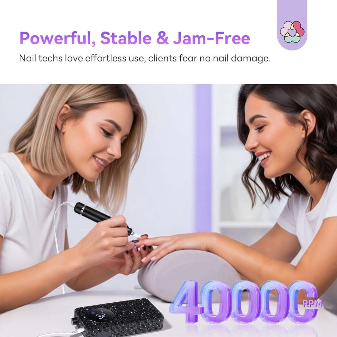 SAVILAND Elektrischer Nagelfräser Professionell 40000 U/min: 30S Schnelle Entfernung Wiederaufladbar