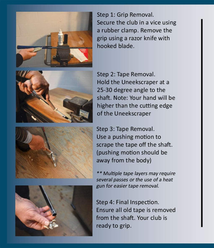 Brampton Uneekscraper Golf Grip Tape Remover - Perfekt zum Nachschlagen von Graphit- und Stahlschäft