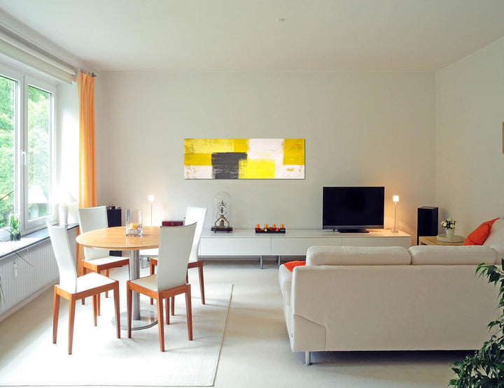 Paul Sinus Art Panoramabild auf Leinwand und Keilrahmen 120x40cm Malerei Gemälde Kunstwerk abstrakt