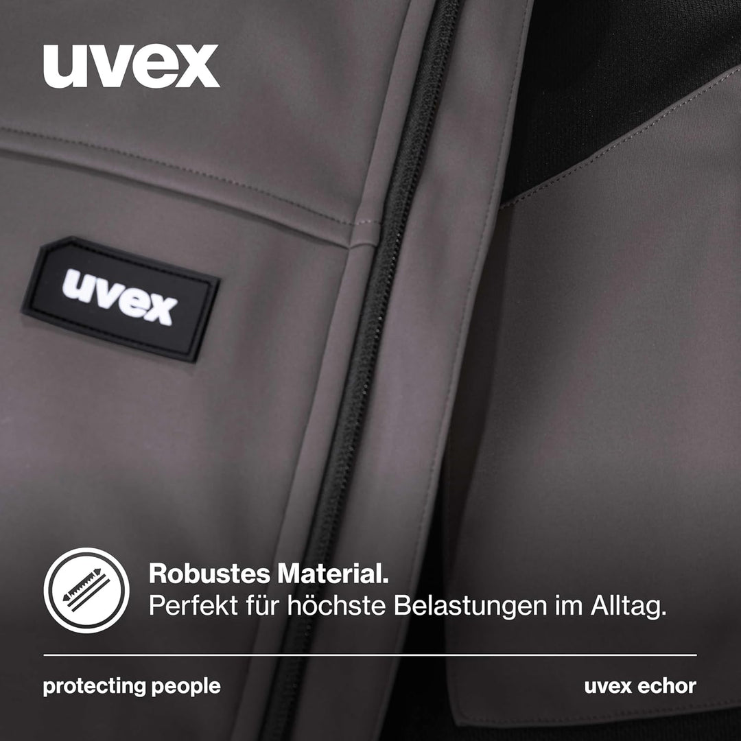 Uvex Echor Softshell-Arbeitsjacke für Herren - atmungsaktiv & wasserabweisend M Grau, M Grau