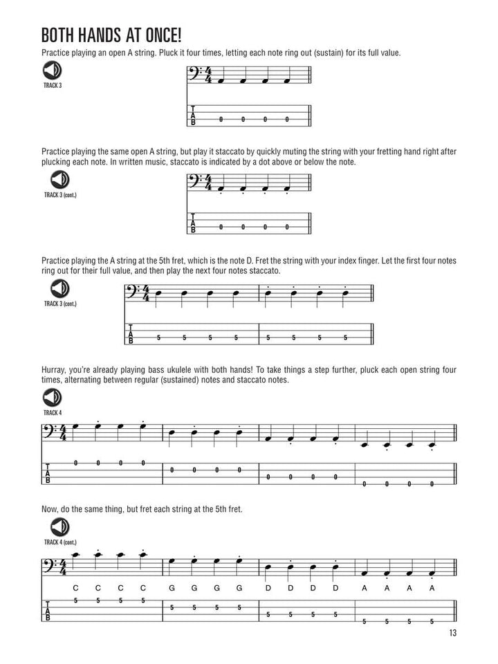Hal Leonard Bass Ukulele Method - Book with Online Audio for Demos and Play-Along: Includes Download