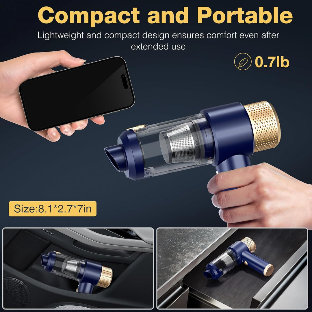 Dealswin 4-in-1 Handstaubsauger Kabellos, 15KPA Stark Auto Mini Staubsauger Tastatursauger, 100500 U