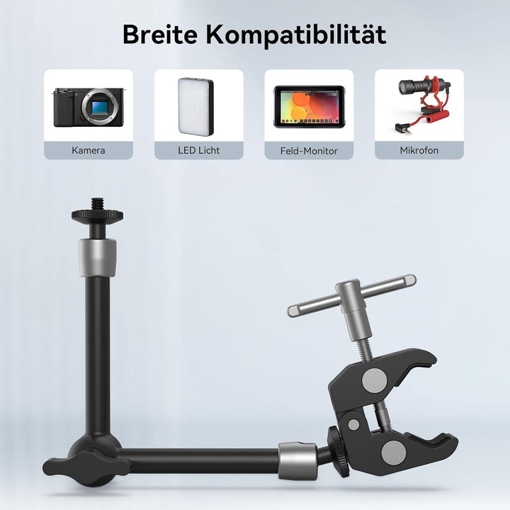 SMALLRIG 10 Zoll Magic Arm mit Super Clamp Large Crab Zangenclip für Monitor LED Licht - KBUM2732, 1