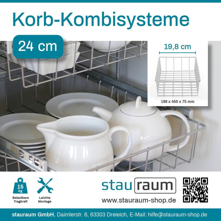 Teleskopschublade für 30cm Schrank – Premium Schrankauszug Küche zum Nachrüsten – Einfache Montage –