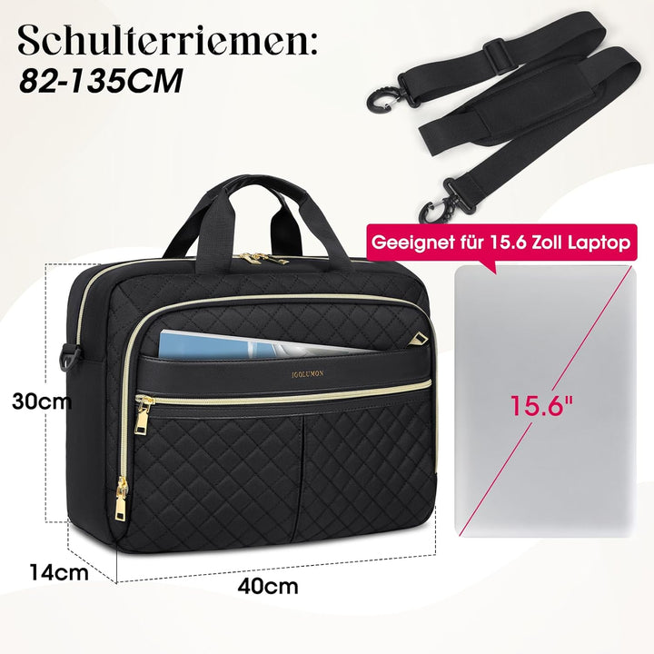 IGOLUMON Laptoptasche Damen 17,3 Zoll Aktentasche Wasserdichte Laptop Notebook Tasche Arbeitstasche