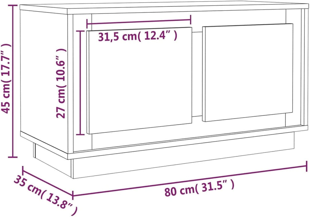 Tidyard TV Schrank mit 2 Fächern Versehen Lowboard Fernsehtisch Fernsehschrank TV Möbel Holzwerkstof