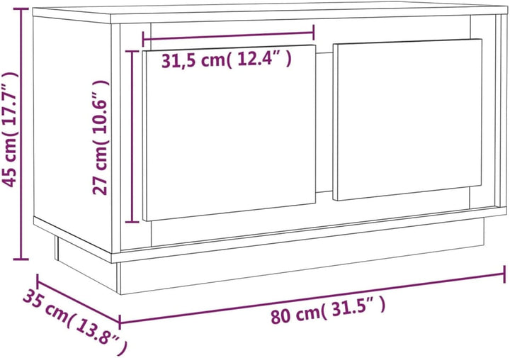 Tidyard TV Schrank mit 2 Fächern Versehen Lowboard Fernsehtisch Fernsehschrank TV Möbel Holzwerkstof