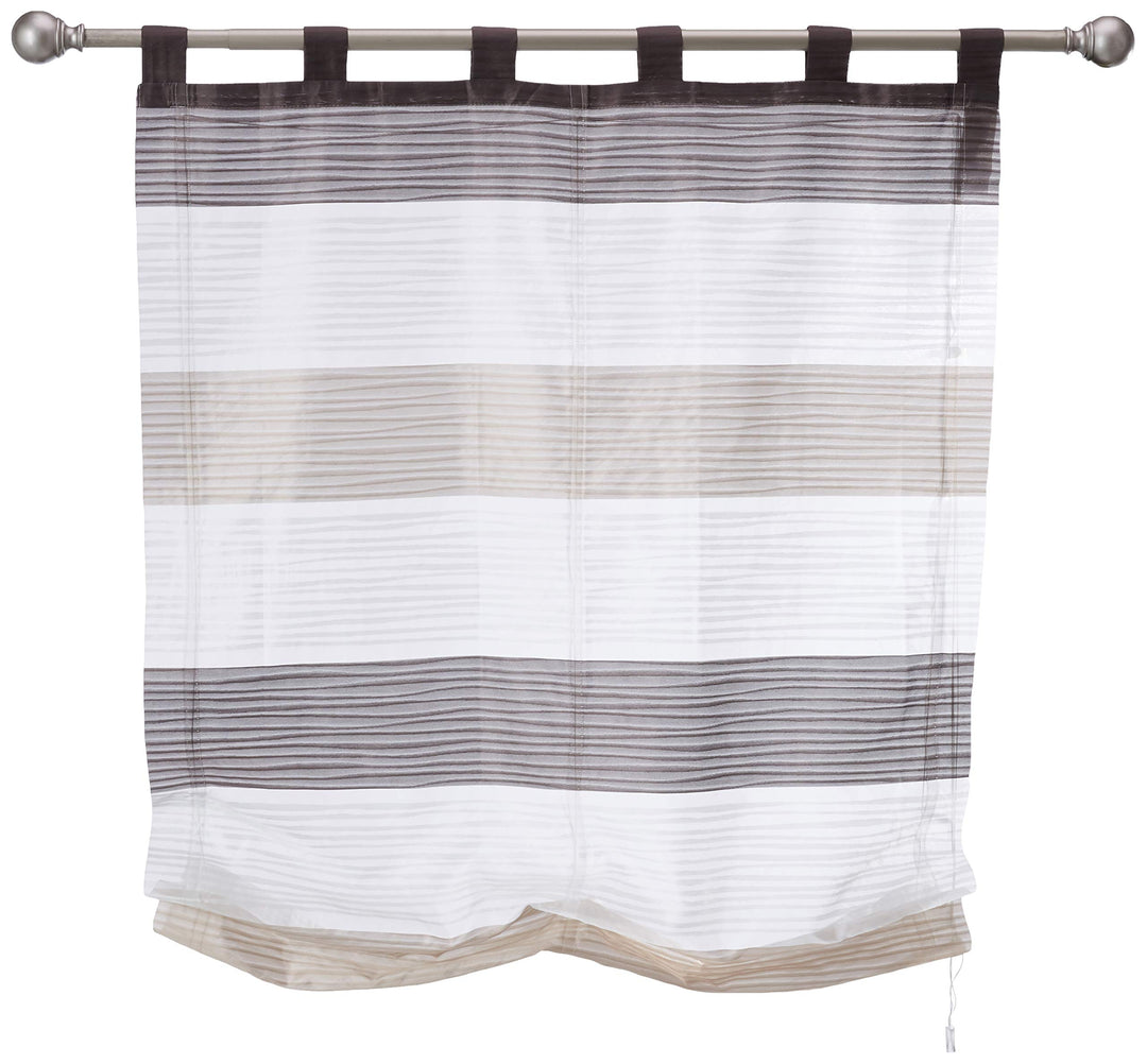 Home fashion SCHLAUFENRAFFROLLO QUERSTREIFEN SCHERLI GABI, Stein, 130 X 100 cm, 7