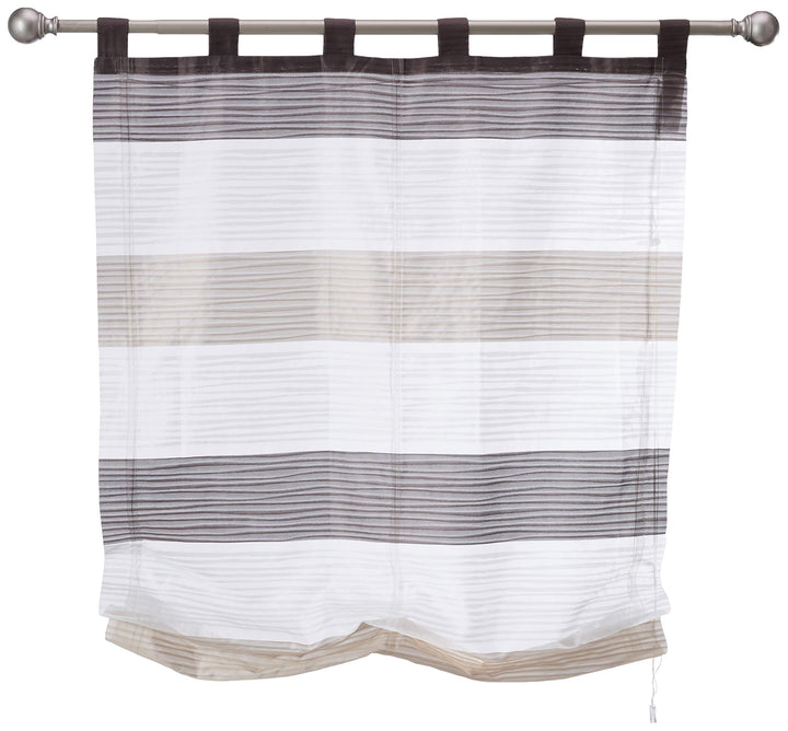 Home fashion SCHLAUFENRAFFROLLO QUERSTREIFEN SCHERLI GABI, Stein, 130 X 100 cm, 7
