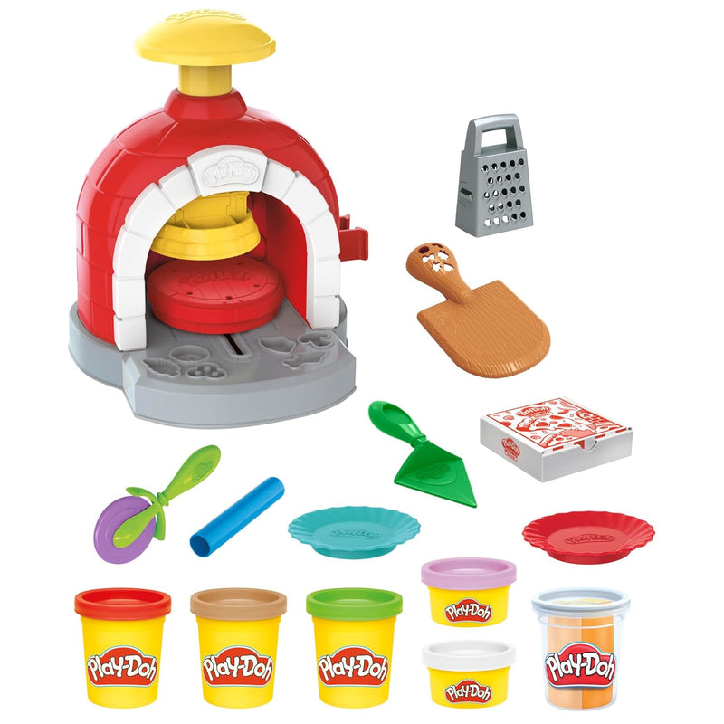 Play-Doh Kitchen Creations Pizzabäckerei Spielset mit 6 Dosen 8 Accessoires Pizzabäckerei Einzelbett
