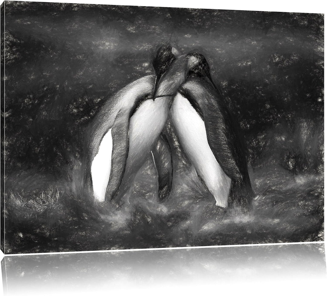 Pinguine in der Antarktis als Leinwandbild/Grösse: 100x70 cm/Wandbild/Kunstdruck/fertig bespannt, 10