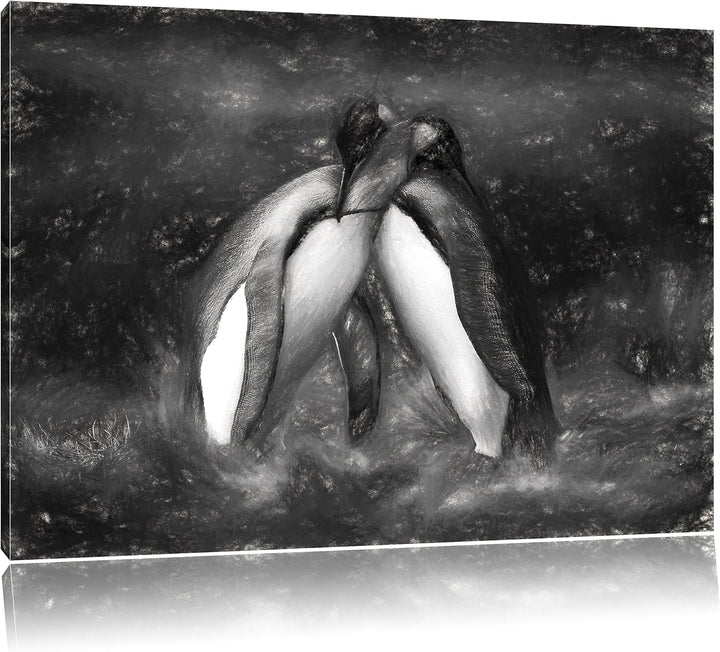 Pinguine in der Antarktis als Leinwandbild/Grösse: 100x70 cm/Wandbild/Kunstdruck/fertig bespannt, 10