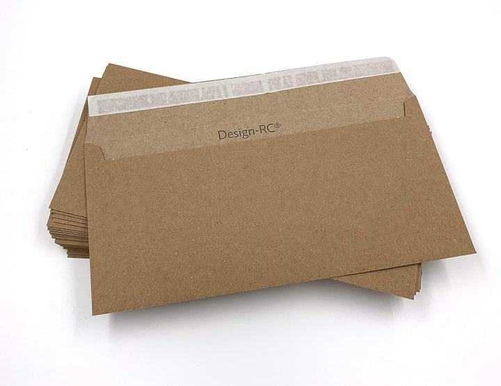 100 Umschläge, Design-RC®, aus Recycling-Papier in DIN lang = 229 x 114 mm (C6/5) mit Abziehstreifen
