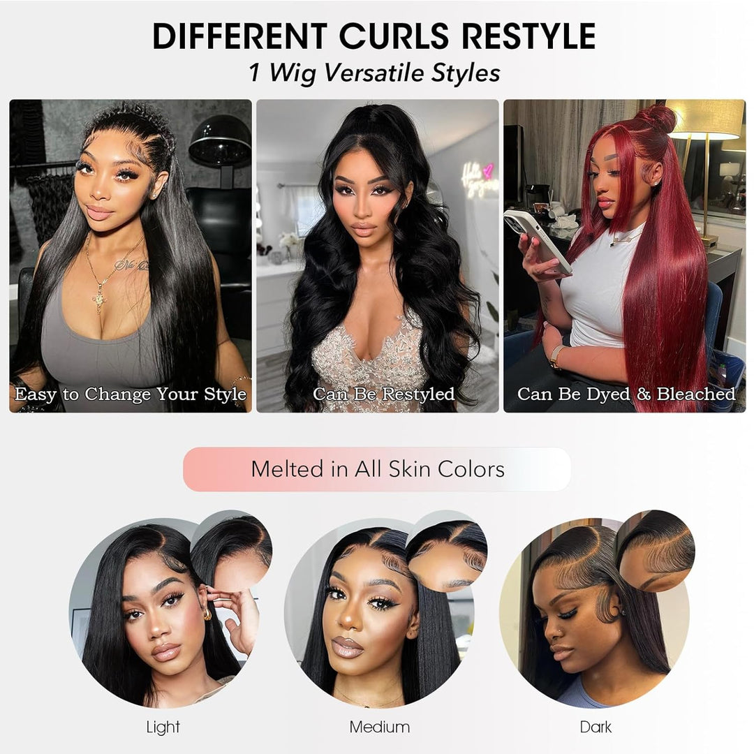 Tunfine 13x6 Lace Front Wigs Human Hair Straight Perücken Echthaar Damen 100% Brasilianer Human Hair